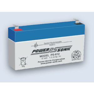 Power-Sonic 6V 1,3Ah Blei-Vlies Akku AGM PS-612
