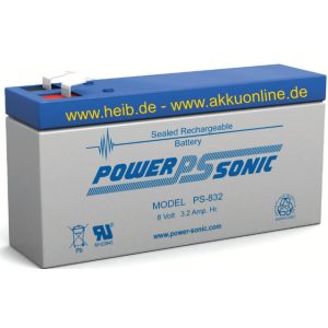 Power-Sonic 8V 3,2Ah Blei-Vlies Akku AGM PS-832