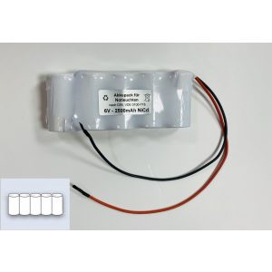Akkupack für Notleuchten - 5/C2500-R