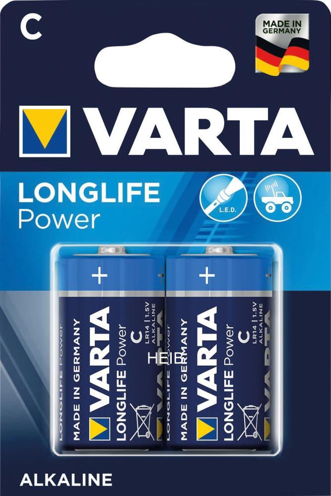 Varta 4914 Longlife Power Baby C Batterie - 2er Blister