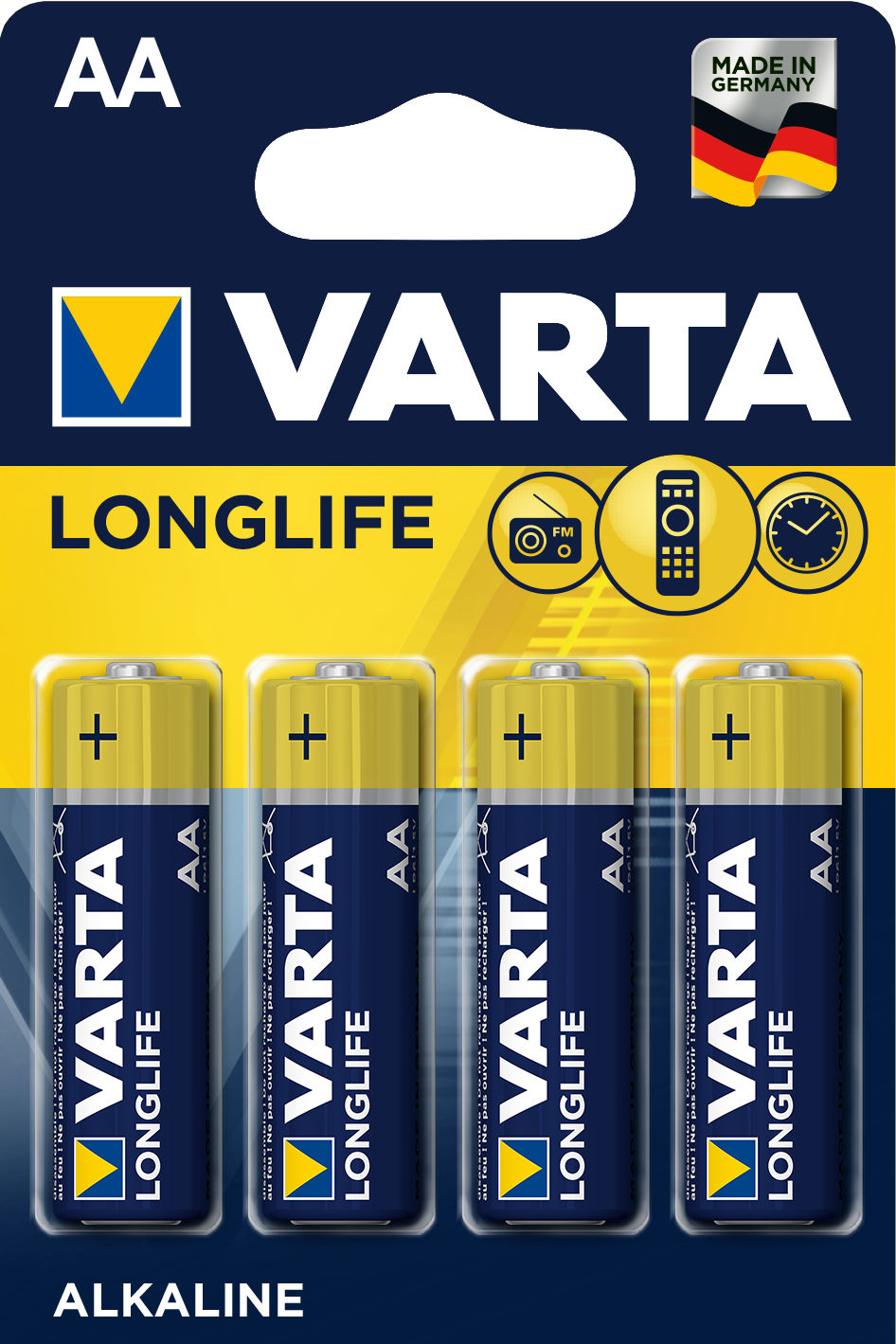 Varta 4106 Longlife Mignon AA Batterie - 4er Blister